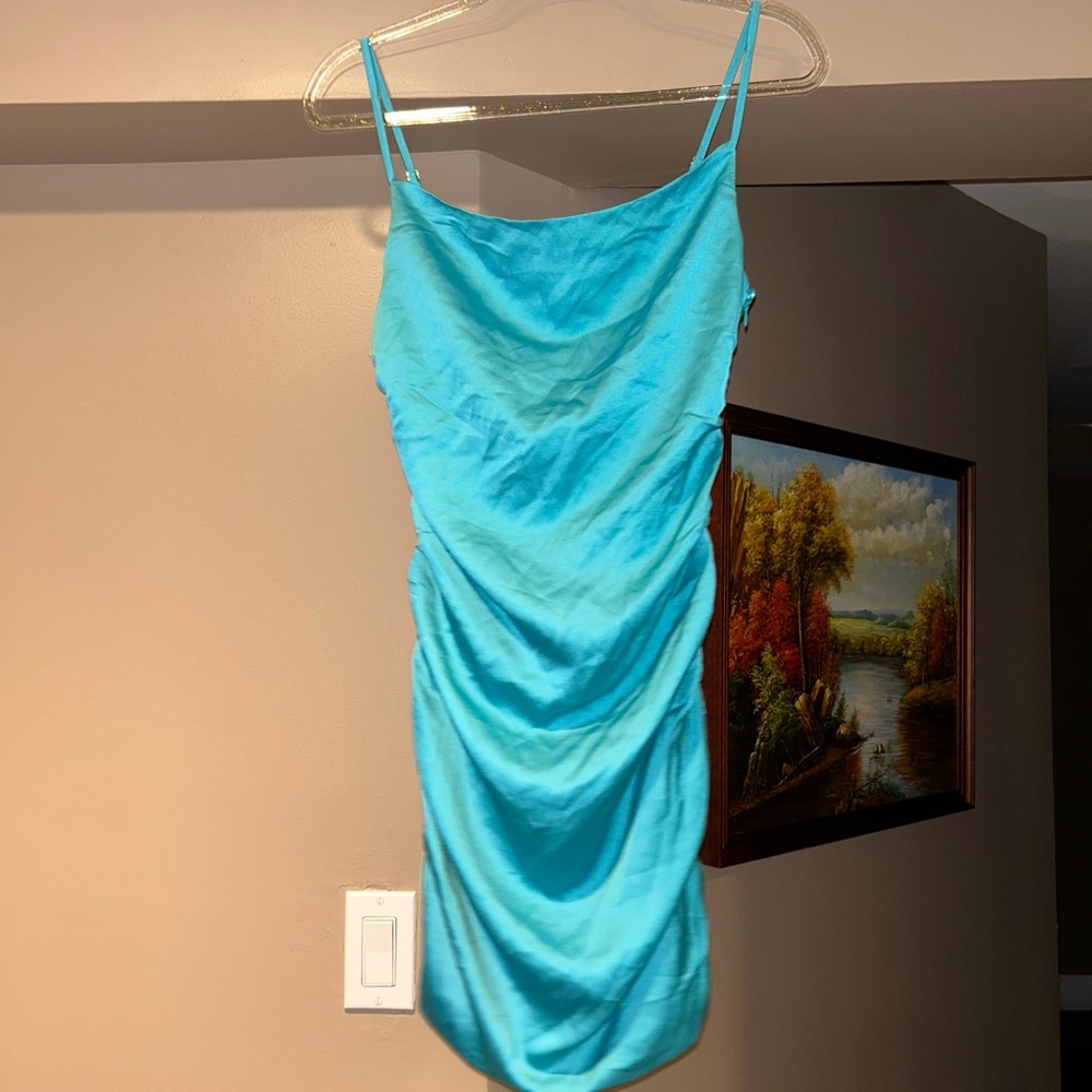 Vibrant Blue Ruched Dress